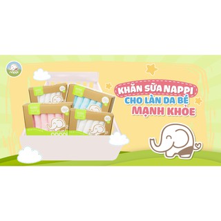 Khăn sữa sợi tre Nappi hộp 6 khăn