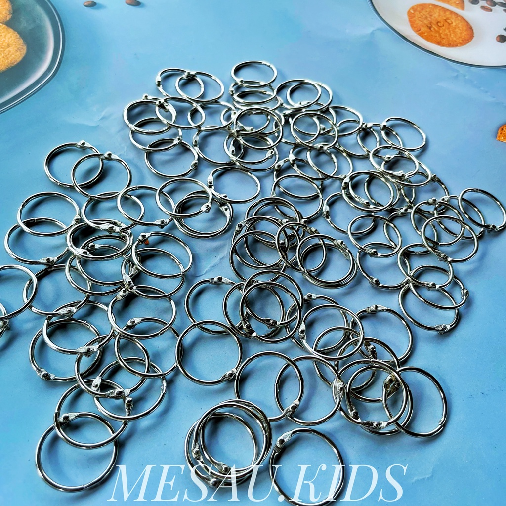 Khoen Tròn Inox Flashcard Đóng Gáy Sách,MESAU.KIDS  Album, Nhật Kí - Khoen Móc Vòng Còng Đóng Sổ, Sổ Tay