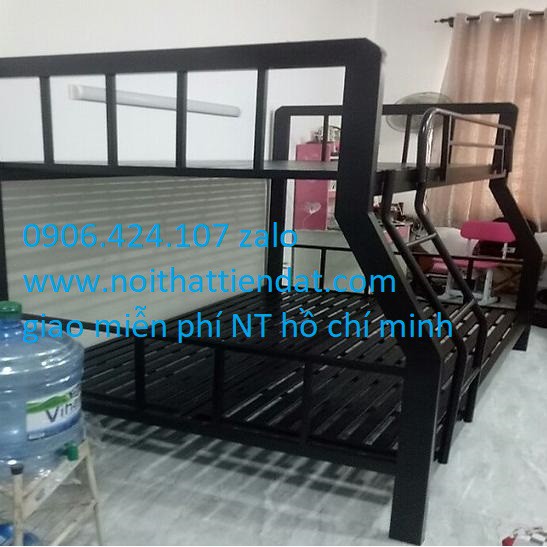 Giường Tầng Lệch Sắt Hộp 48,N 1m4-1m6 x 2m