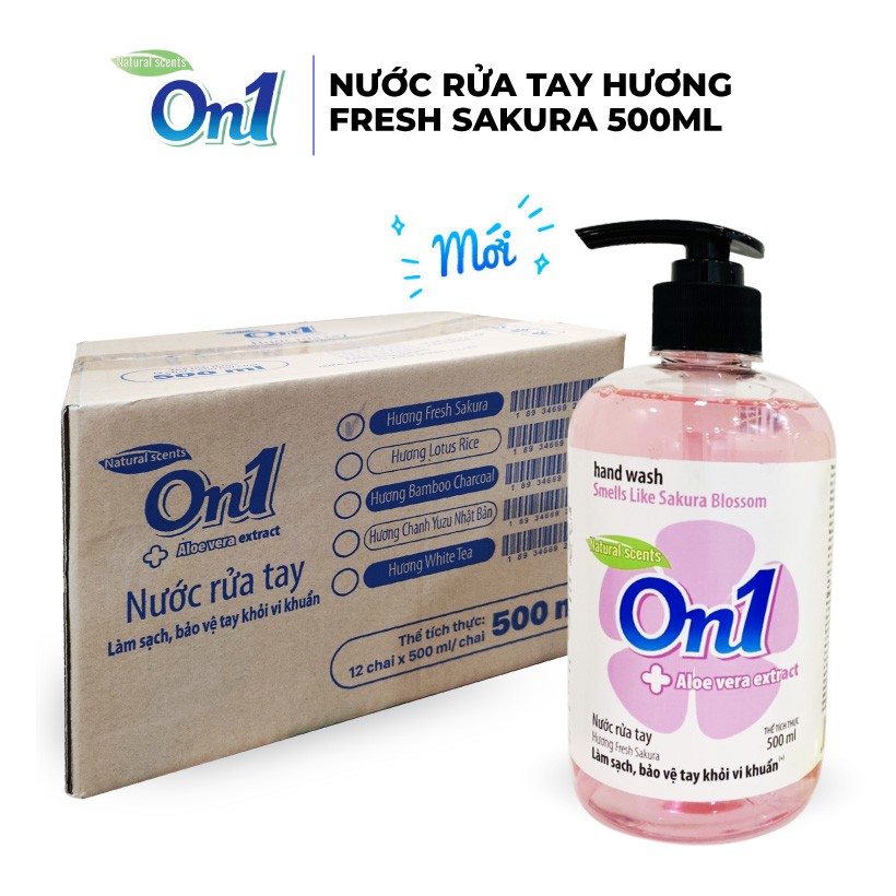 Thùng 12 chai nước rửa tay sạch khuẩn ON1 hương Fresh Sakura  RT506