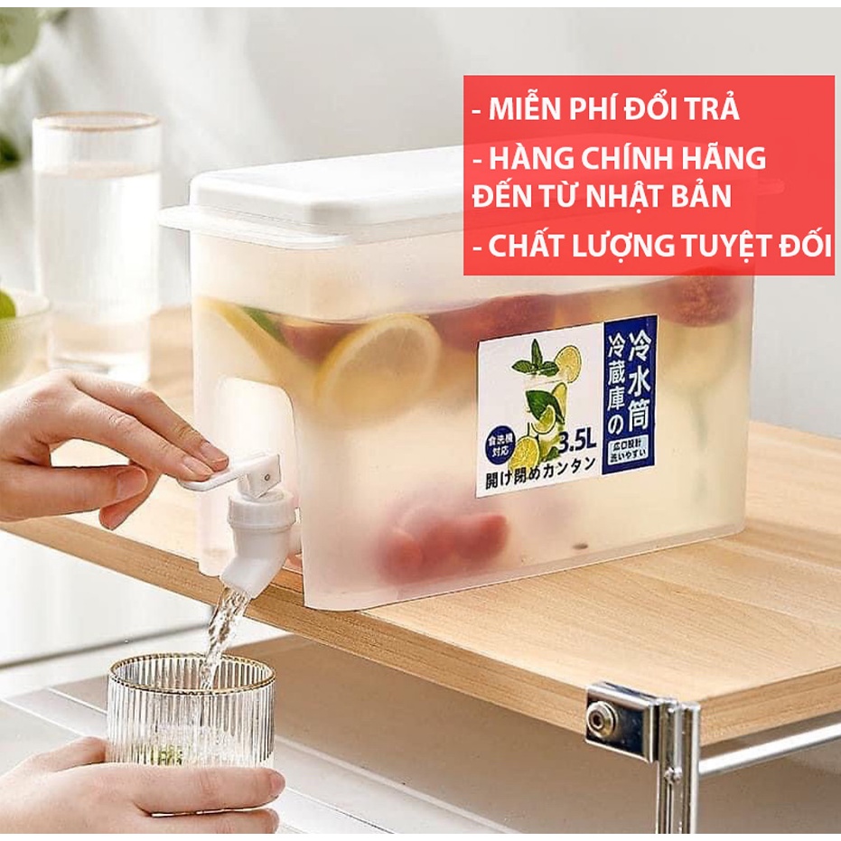 HÀNG CHÍNH HÃNG- Bình Đựng Nước Có Vòi 3,5LÍT Đa Năng Để Tủ Lạnh Tiện Dụng Chất Liệu Nhựa PP Cao Cấp, An Toàn