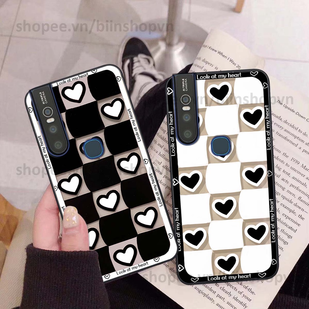 Ốp Vivo V15 / V15 Pro caro trái tim nhiều màu sắc, đầy cá tính, khẳng định phong cách