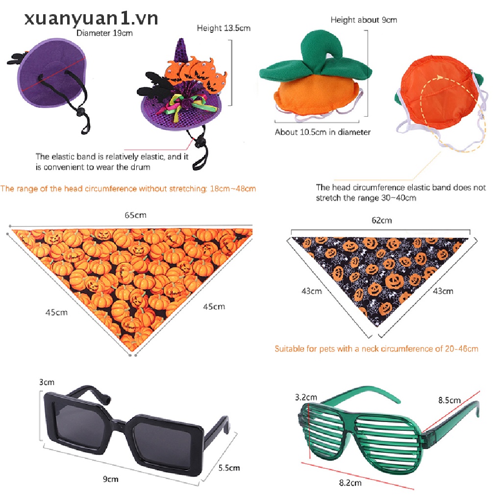1 Set Phụ Kiện Nón Và Cài Tóc Hóa Trang Halloween Cho Thú Cưng