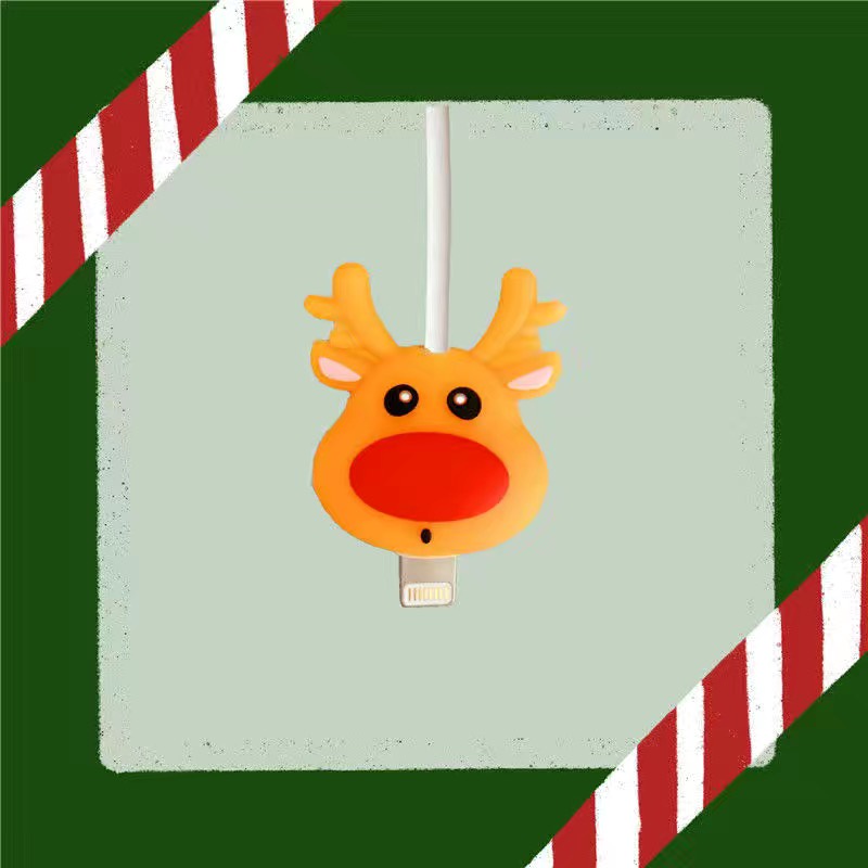 Phụ kiện bảo vệ dây cáp sạc chống đâm thủng hình hoạt hình giáng Sinh độc đáo