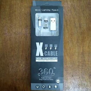 Cáp sạc từ hít nam châm 1M và 3 đầu nam châm Micro TypeC IPhone