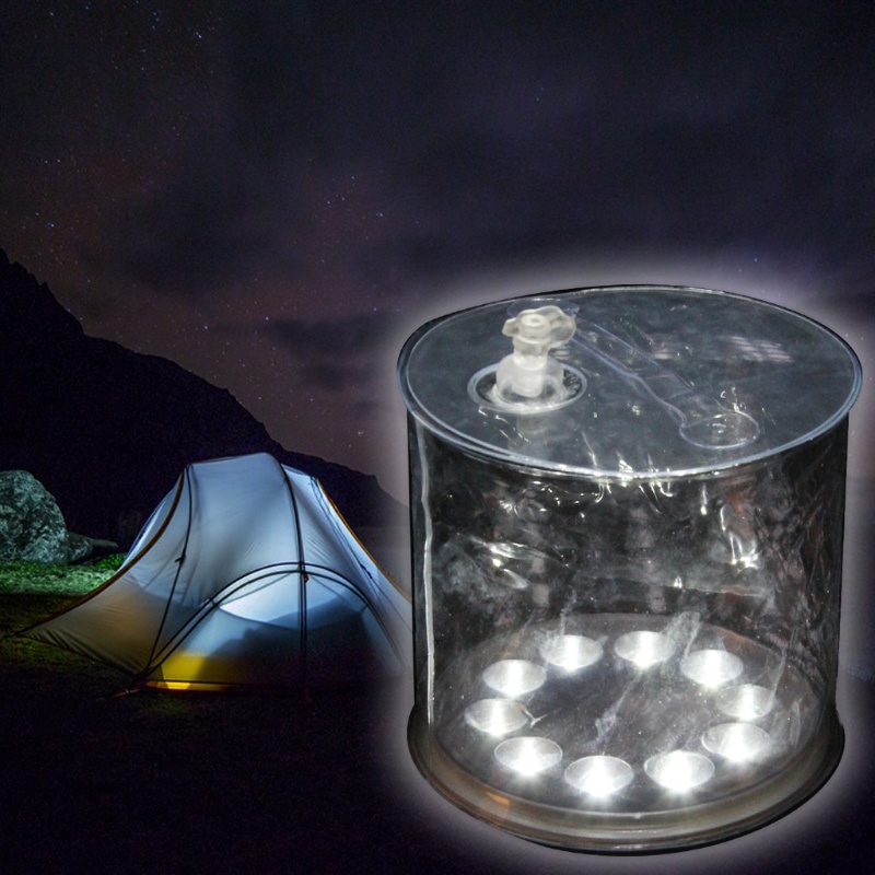 Đèn LED Bơm Hơi Sử Dụng Năng Lượng Mặt Trời Có Thể Gấp Gọn Tiện Lợi