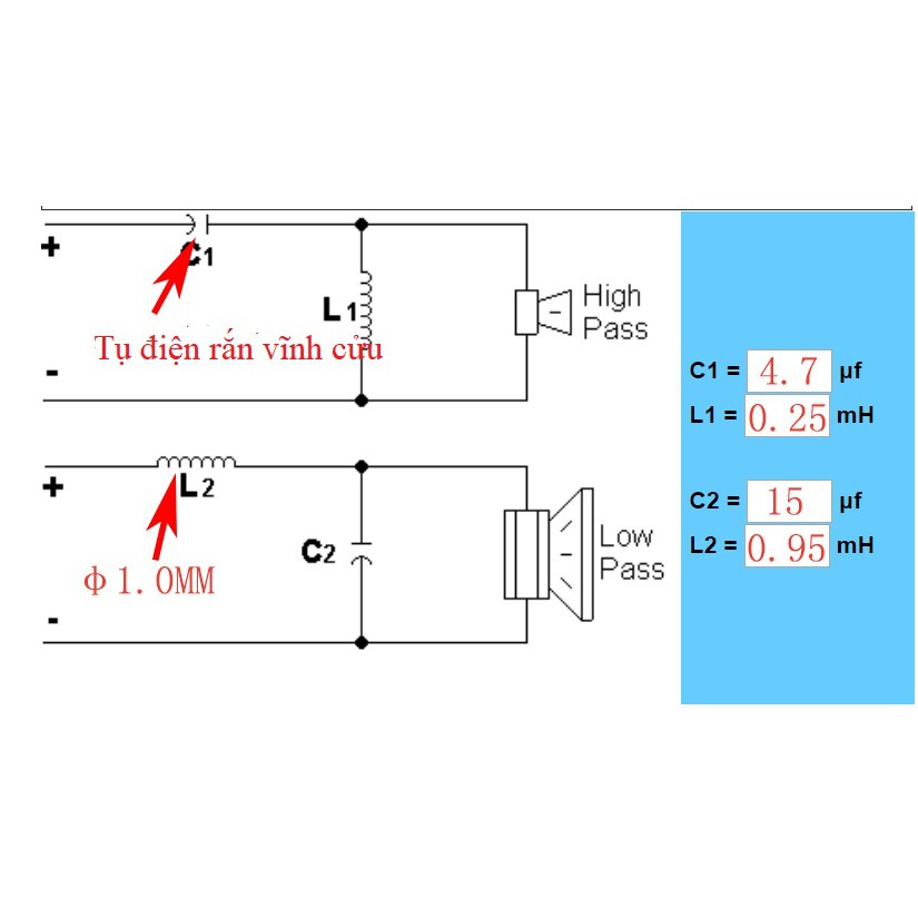 Phân tần 2 đường tiếng bậc 2 tháo loa MicroLab X3 độ dốc phân tần 12DB DIY loa cho 2 dải mid bass và treble từ PTD Sound