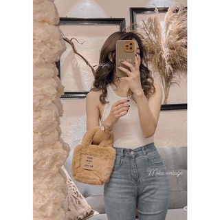 Áo thun Croptop Ba lỗ nữ form ôm Co giãn Basic