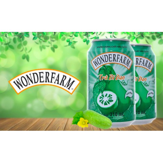 THÙNG 24 LON TRÀ WONDERFARM 310ML CÁC VỊ BÍ ĐAO/CHANH DÂY/ ME/NƯỚC YẾN