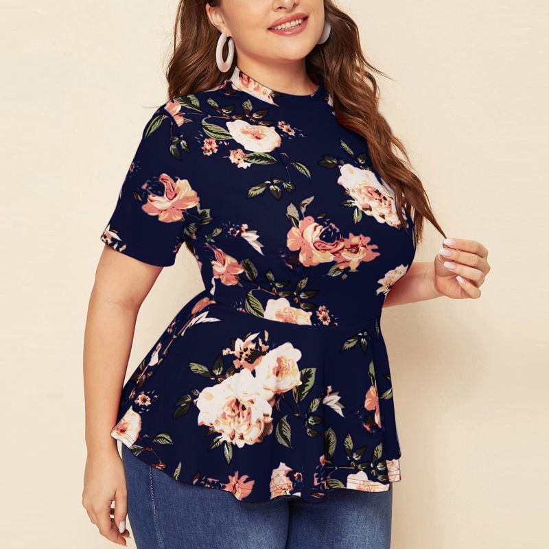 Áo Thun Tay Ngắn Phối Bèo Họa Tiết Hoa Phong Cách Boho Cổ Điển Thời Trang Mùa Hè Cho Nữ