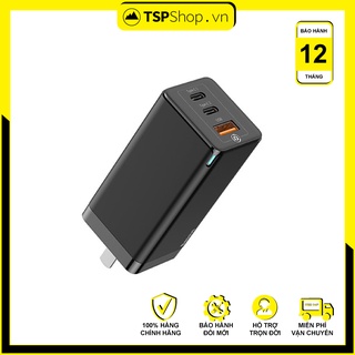 Củ sạc Gan Pro  kèm cáp mini Quick Chager, 3 cổng  Bảo hành 12 THÁNG ( 2type-c + 1 usb) chân dẹp gập được