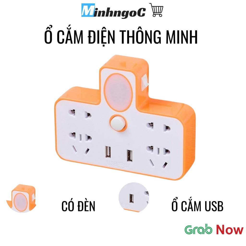 Ổ cắm điện thông minh có đèn 2 cổng sạc usb - Siêu Thị Minh Ngọc