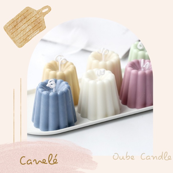 Nến Thơm Trang Trí Phòng Tinh Dầu Cao Cấp Handmade Hình Bánh Canelé | Oube Candle NT78