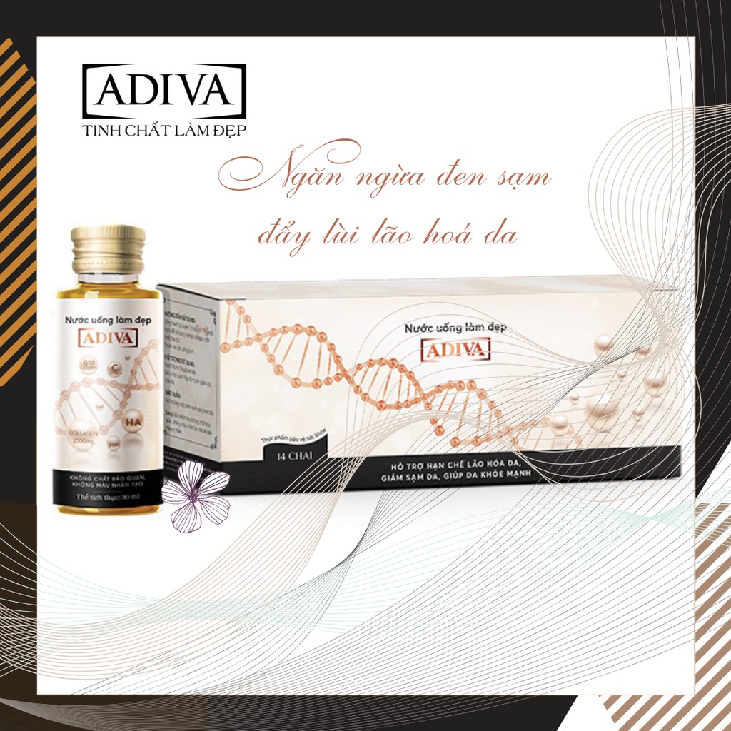 ADIVA Collagen [Hộp 14 chai] - Nước uống làm đẹp da, ngăn ngừa lão hoá [colagen]