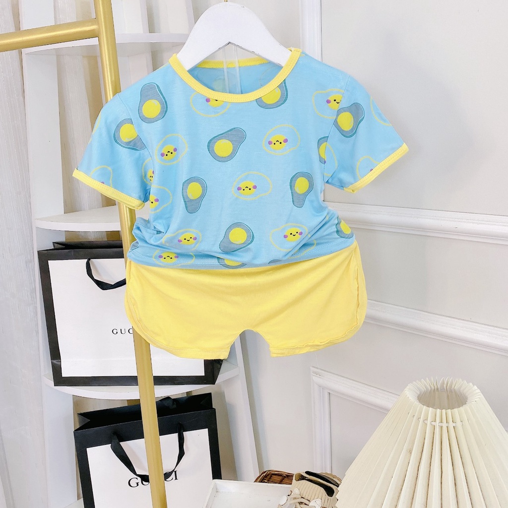 Bộ thun lạnh Minky cộc tay DINO cho bé