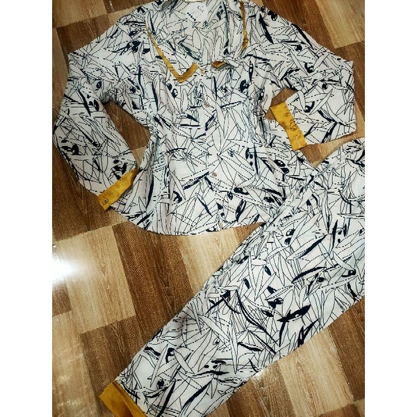 Bộ tay dài quần dài lụa Sam(hàn)