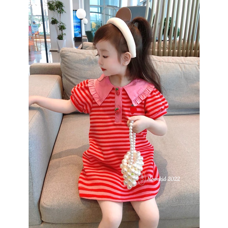 Váy bé gái ống suông cổ bèo cho bé 10-22kg