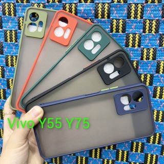 Ốp lưng Vivo Y55 5G / Y75 5G viền dẻo màu lưng nhám mờ bảo vệ camera