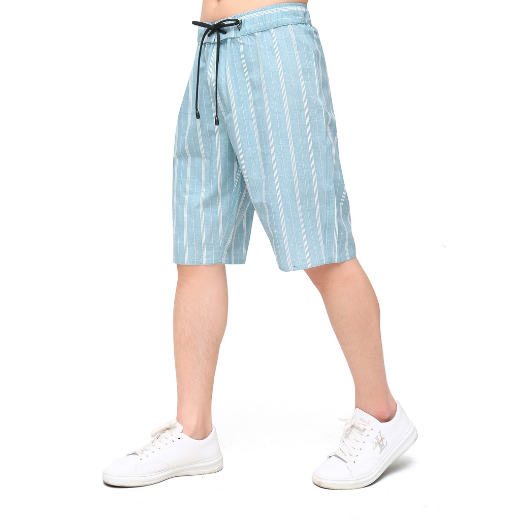 Quần Short nam cao cấp Narsis S7029 màu xanh kẻ trắng