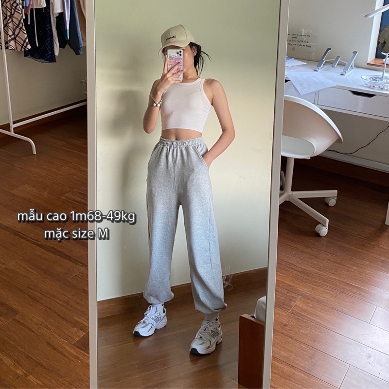 Quần Jogger nỉ bông cotton AUGETY