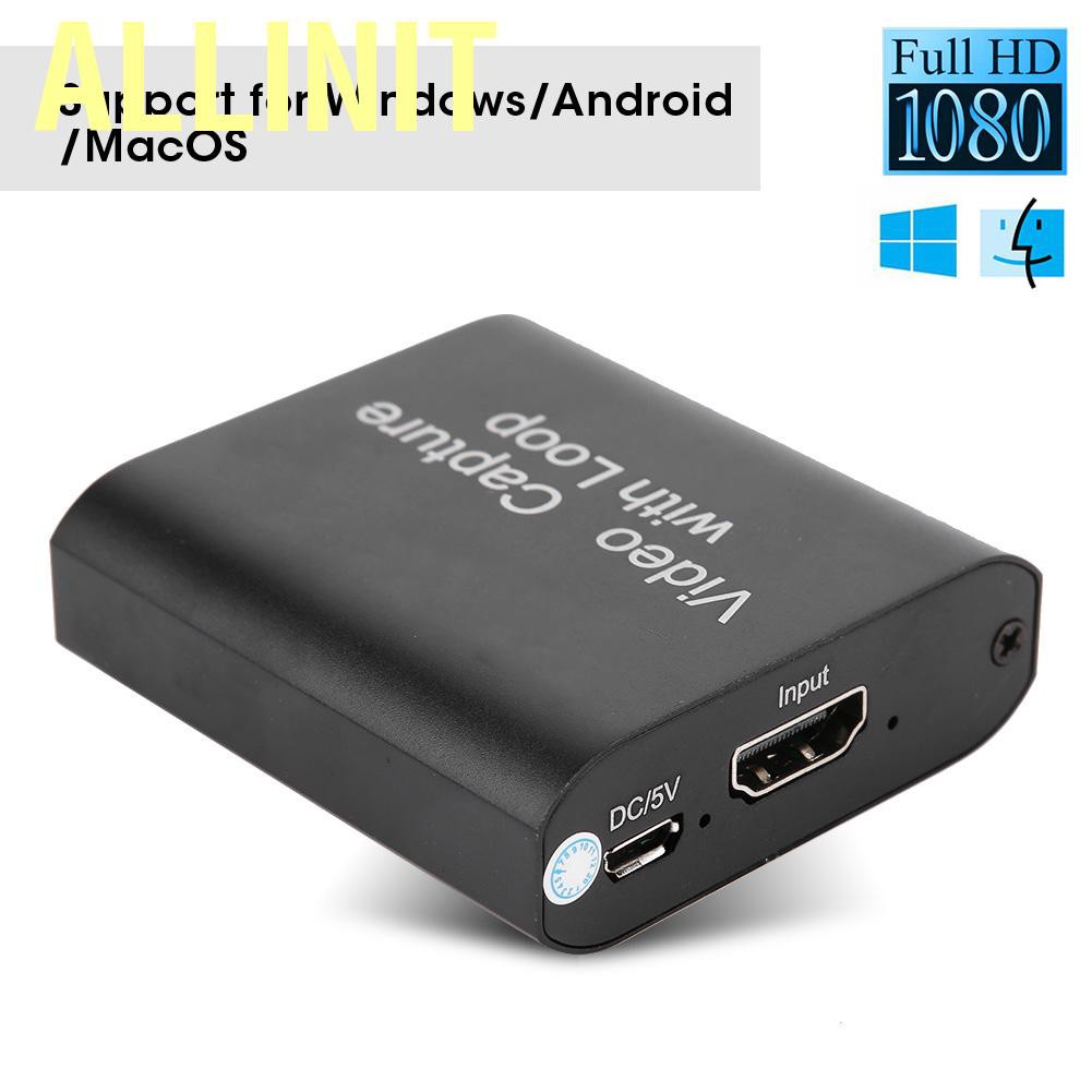 Allinit 1080P 4K HDMI Video Capture Card HD Live USB to with Loop Out