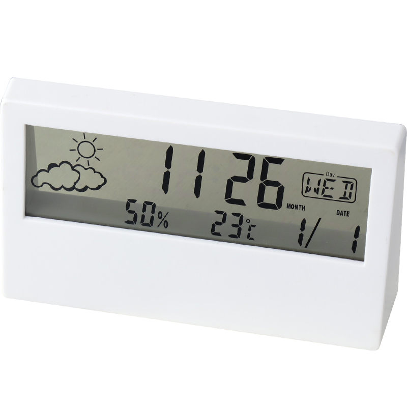 Korean Simple Transparent Desktop Alarm Clock Timer Bedroom Dormitory Multifunctional Weather Electronic Clock with Light