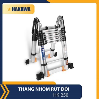 Thang nhôm rút đôi Cao Cấp HAKAWA HK-250 Hãng Nhật chính hãng, bảo hành 2 năm.