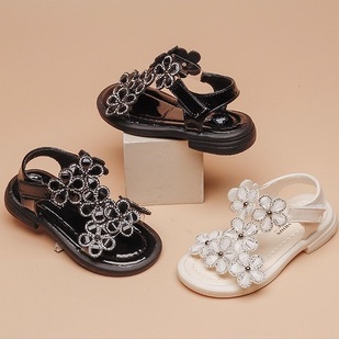 Dép sandal bé gái size 26-36 đính cườm hoa dễ thương