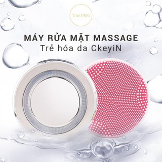 Máy rửa mặt massage, nâng cơ, trẻ hóa da CkeyiN - Màu Hồng, màu xanh
