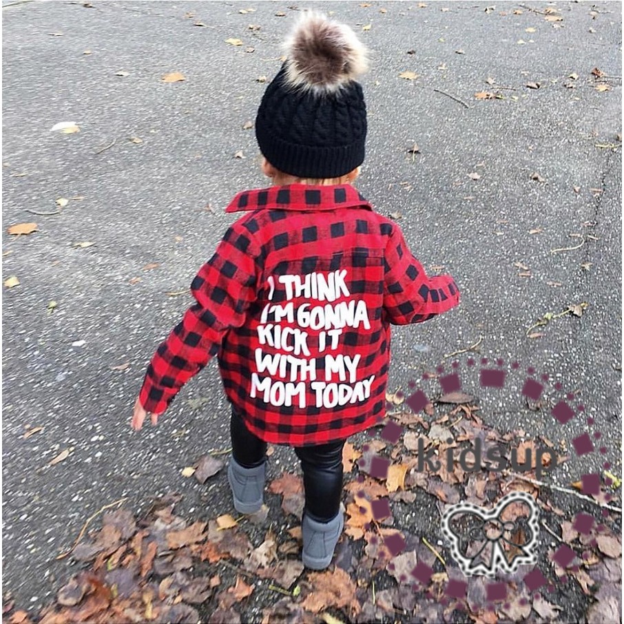 ✸ღ✸Unisex Toddler Kids Baby Girls Printed Plaid Shirt Long Sleeve Tops Casual Clothes