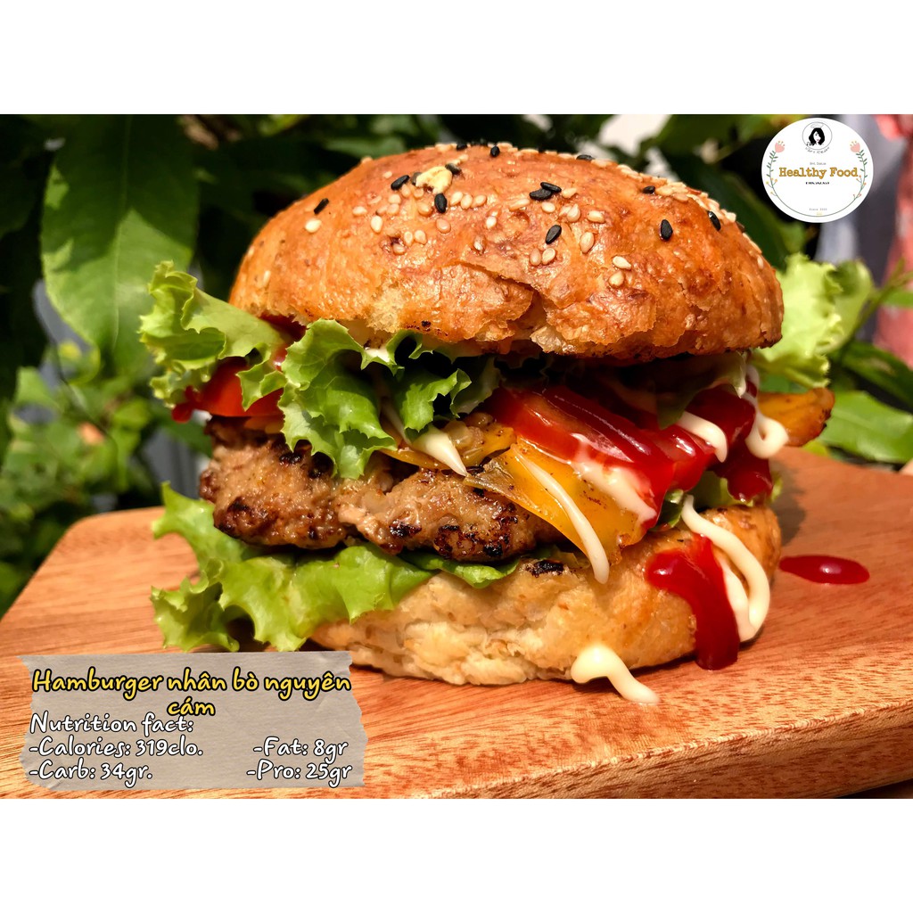 Vỏ bánh Hambuger nguyên cám 4 chiếc
