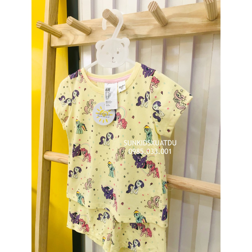 Bộ cotton bé gái hình ngựa pony