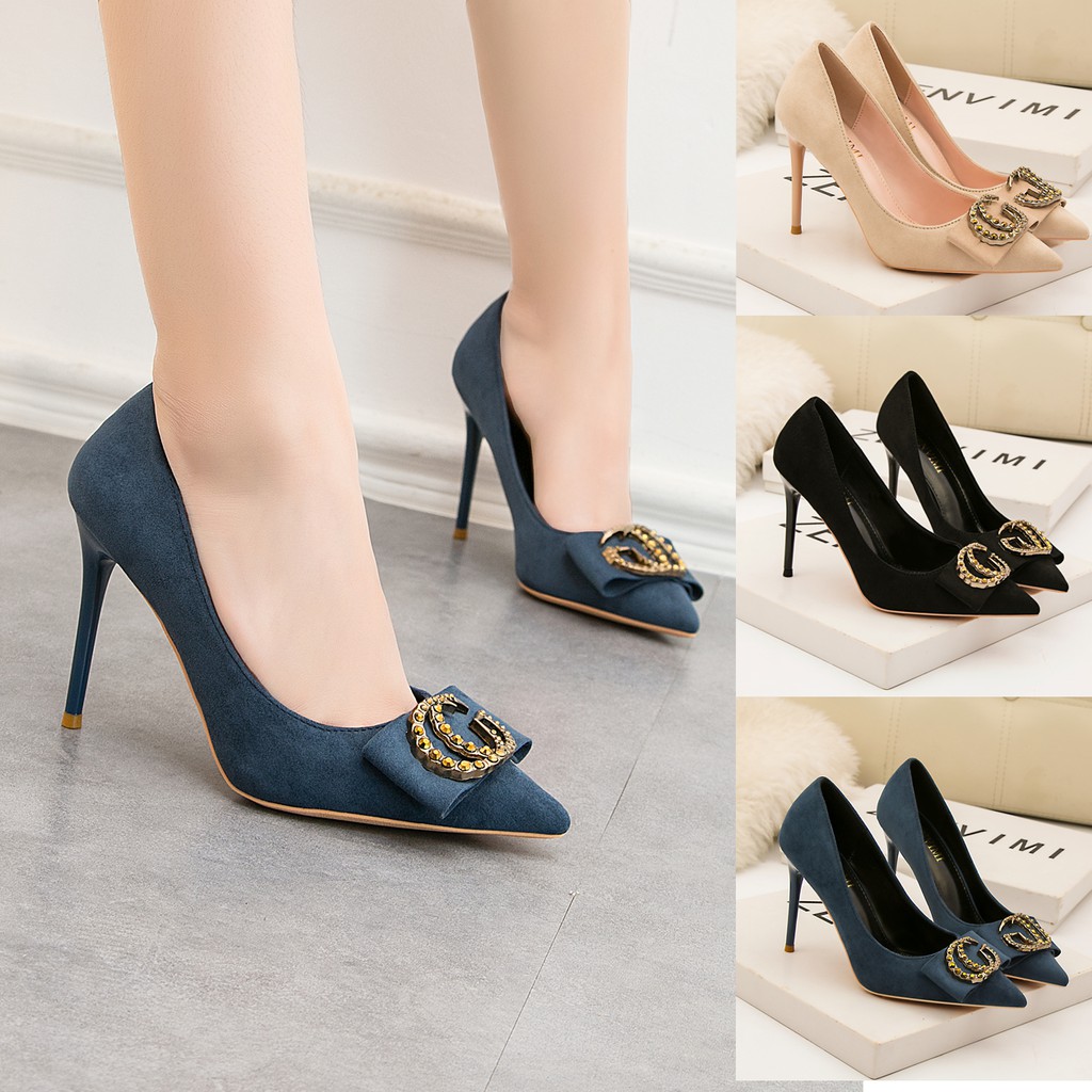 Giày Bít Cao Gót Mũi Nhọn Nữ Kích Cỡ 34-41