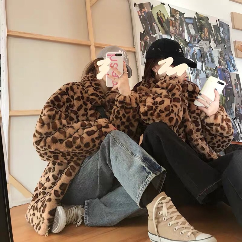 SẴN-Áo khoác lông da beo Nam, Nữ siêu ấm, form to -Ảnh thật+Video