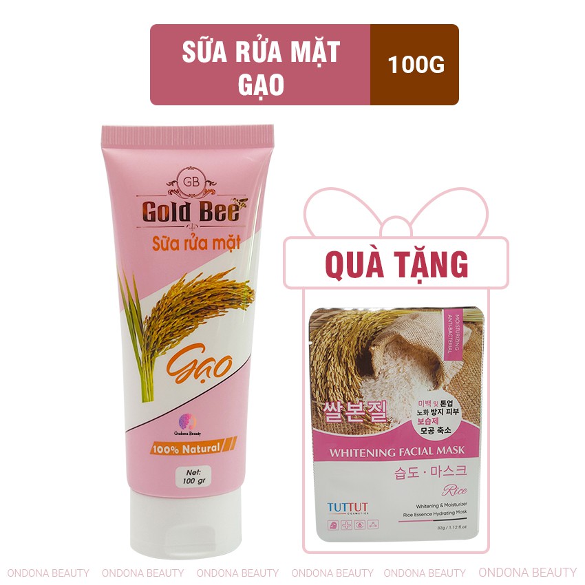 [100% Natural] SỮA RỬA MẶT TRẮNG DA NGỪA MỤN GẠO Gold Bee - Ondona Beauty