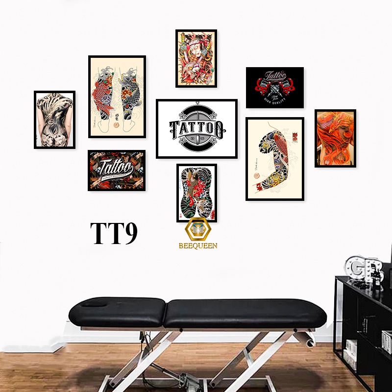 TT9 Album 20 Bộ Khung Tranh Xăm - Tranh Tattoo Trang Trí Tiệm Xăm Tattoo