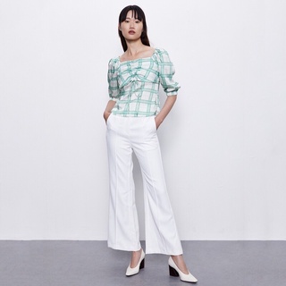Áo lụa kẻ xanh Urban Revivo