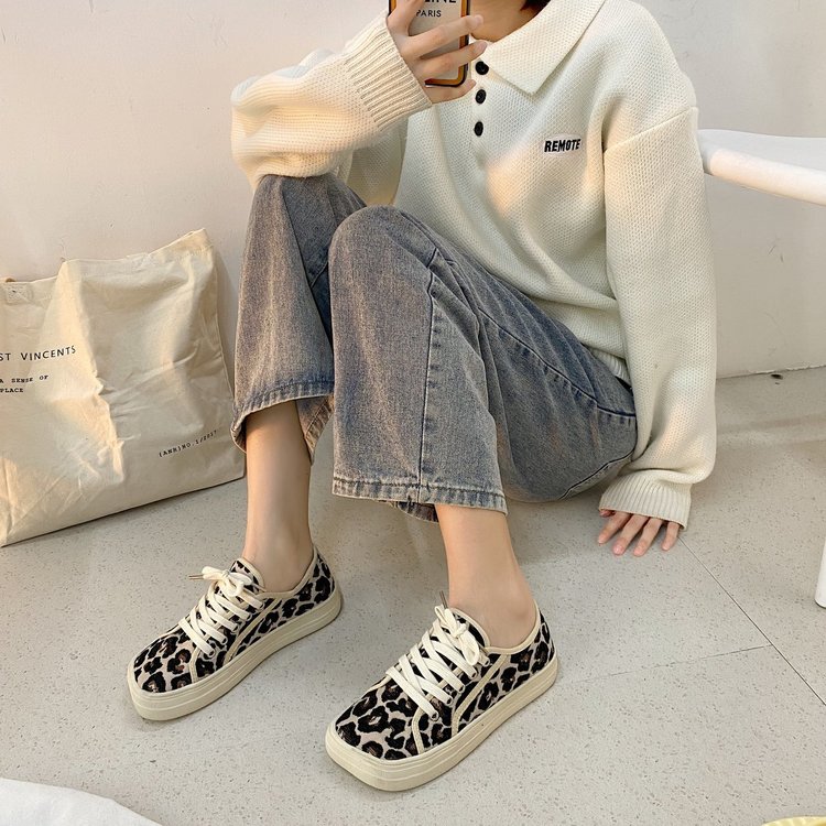 Giày Nữ Cột Dây Họa Tiết Da Báo Thời Trang | BigBuy360 - bigbuy360.vn