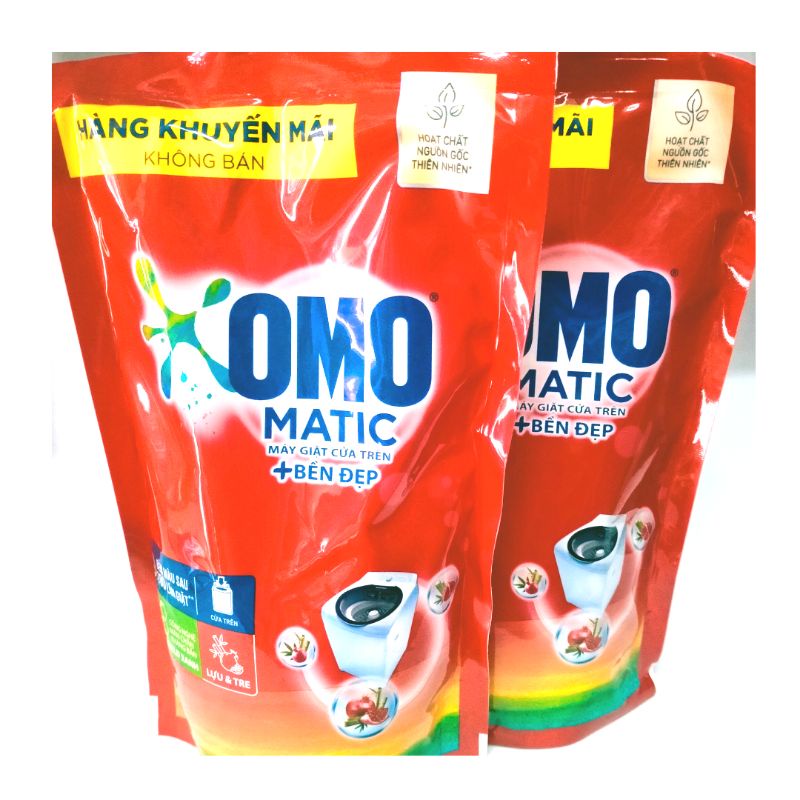 Combo 2 túi nước giặt Omo Matic cửa trên 400 ml mini hàng khuyến mãi