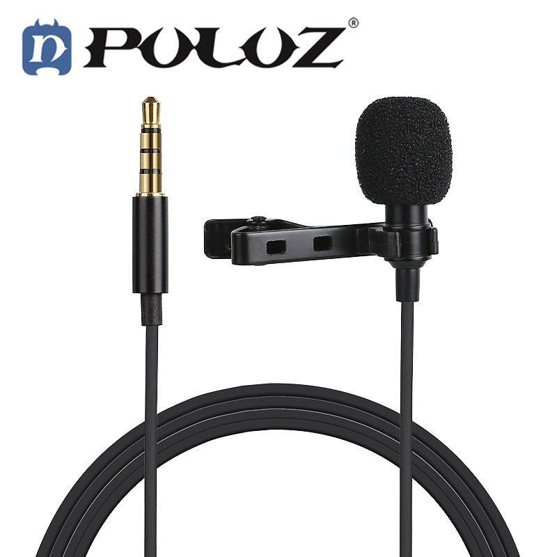 Micro cài áo cho điện thoại microphone thu âm quay phim trực tiếp Vlog Puluz PU424