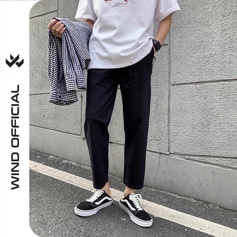 Quần baggy kaki unisex Basic Tea ống suông nam nữ ulzzang WIND | BigBuy360 - bigbuy360.vn