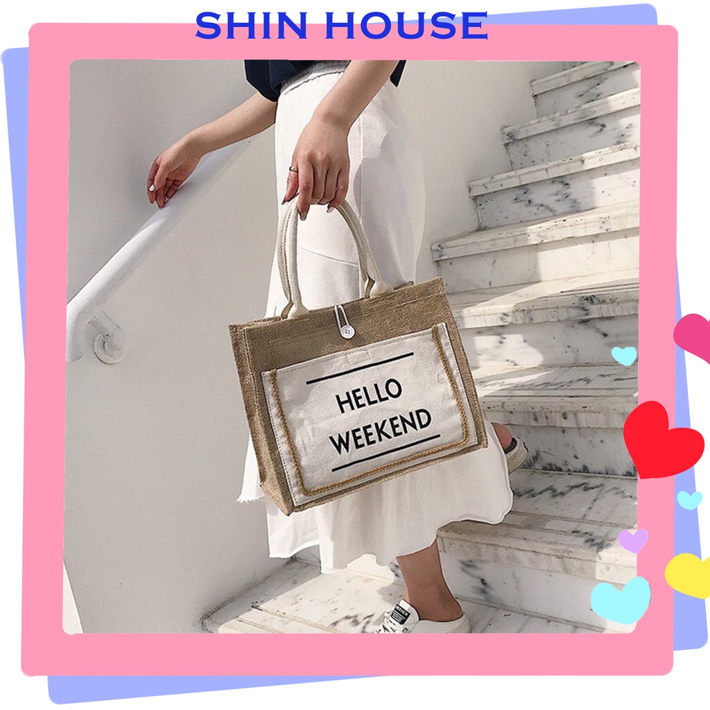 Túi Cói Hello Weekend Cao Cấp