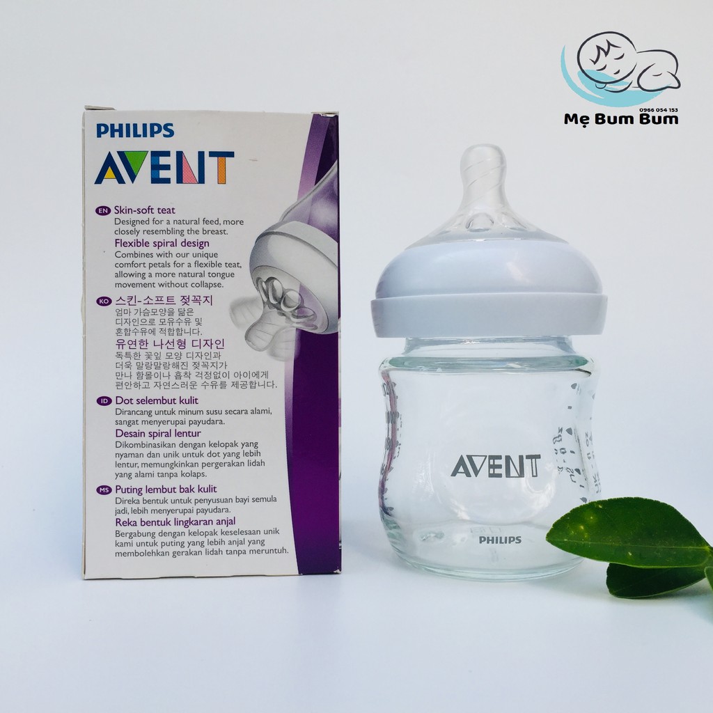 Bình Sữa Thủy Tinh Avent Natural 120-240 ml