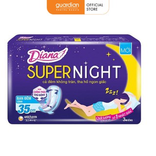 Băng vệ sinh ban đêm Diana Sensi Night có cánh 35cm 3 miếng