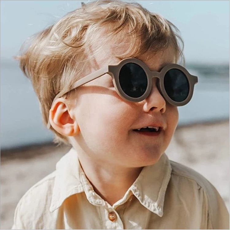 (AIMURUSI) COD Đứa Trẻ Con Gái Kính Chống Nắng Gọng Tròn Màu Sắc Kem Phong Cách Hàn Quốc Dành Cho Trẻ Em Chàng Trai