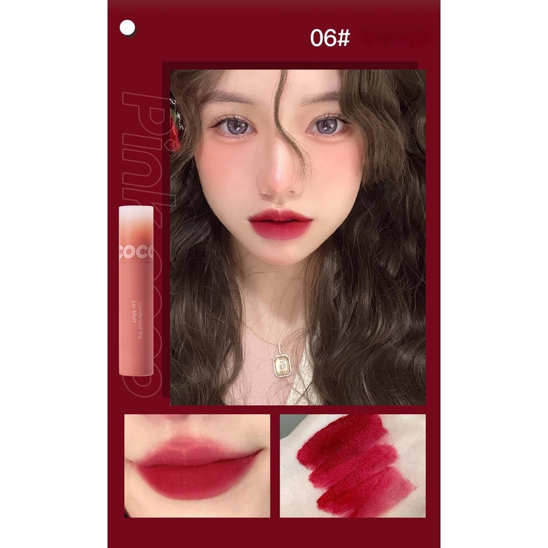 Son Kem nội địa trung 3D pinkcoco Tông Nhung Lì Trang Điểm Làm Đẹp Môi