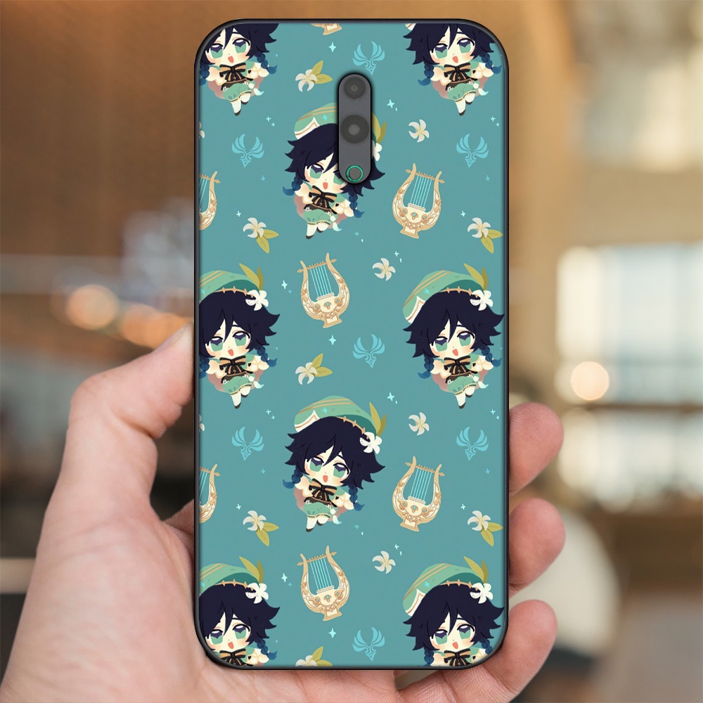 Ốp lưng Oppo Reno viền đen in hình Venti Genshin Impact