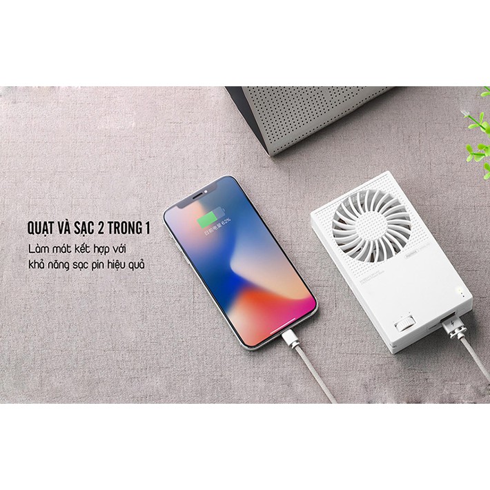 Quạt cầm tay tích hợp pin dự phòng 5000mah Remax F28