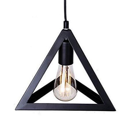 Bộ 3 đèn thả trần trang trí nhà quán cà phê KHỐI TAM GIÁC -Tặng kèm 03 bóng Led 5W -HÀNG XUẤT KHẨU