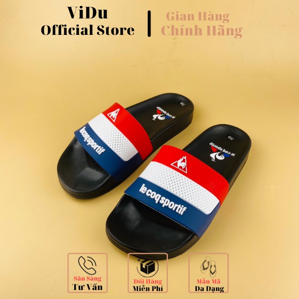 Dép nam thời trang Lecoqsportt ViDu 21149 hai màu   cao su cao cấp hình con gà trống siêu bền, sắc nét